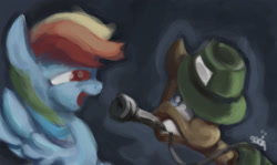 Size: 2665x1589 | Tagged: safe, artist:jump-cut, rainbow dash, oc, pegasus, pony, interview, microphone