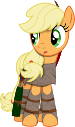 Size: 4110x6999 | Tagged: safe, artist:lightningtumble, applejack, earth pony, pony, absurd resolution, archer, lord of the rings, ranger, simple background, transparent background, vector