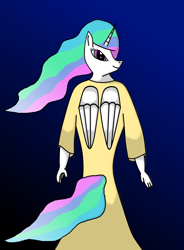 Size: 1700x2314 | Tagged: safe, artist:wayup, princess celestia, anthro, gradient background, solo