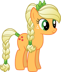 Size: 8459x10000 | Tagged: safe, artist:teiptr, applejack, earth pony, pony, absurd resolution, alternate hairstyle, braid