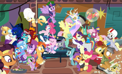 Size: 1500x912 | Tagged: safe, artist:dm29, apple bloom, applejack, big macintosh, boulder (pet), braeburn, cheerilee, coco pommel, daring do, derpy hooves, discord, fluttershy, garble, gourmand ramsay, maud pie, pinkie pie, princess cadance, princess celestia, princess ember, princess flurry heart, princess luna, quibble pants, rainbow dash, rarity, saffron masala, shining armor, snowfall frost, spike, starlight glimmer, sunburst, tender taps, thorax, trixie, twilight sparkle, twilight sparkle (alicorn), zephyr breeze, alicorn, changeling, dragon, earth pony, pegasus, pony, unicorn, zombie, 28 pranks later, a hearth's warming tail, applejack's "day" off, buckball season, dungeons and discords, flutter brutter, gauntlet of fire, newbie dash, no second prances, on your marks, spice up your life, stranger than fan fiction, the cart before the ponies, the crystalling, the gift of the maud pie, the saddle row review, the times they are a changeling, angel rarity, angry, backwards cutie mark, basket, basketball, bathrobe, beach chair, bloodstone scepter, body pillow, bottomless, broom, bubble, buckball, cheerileeder, cheerleader, clothes, cold, cookie zombie, cracked armor, crossing the memes, crystal hoof, cutie mark, dancing, devil rarity, discord's celestia face, disguise, disguised changeling, dragon lord spike, emble, female, filly, first half of season 6, garble's hugs, gordon ramsay, handkerchief, hat, hearth's warming, hiatus, jewelry, magic bubble, male, mane six, meme, menu, now you're thinking with portals, partial nudity, pinktails pie, portal, present, rainbow trash, safety goggles, scroll, shipping, sick, sofa, speed racer, spirit of hearth's warming yet to come, straight, sweeping, sweepsweepsweep, tenderbloom, the cmc's cutie marks, the meme continues, the story so far of season 6, this isn't even my final form, tiara, tissue, toolbelt, top hat, towel, trash can, twilight sweeple, wall of tags, wonderbolts uniform