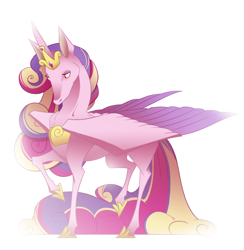 Size: 1280x1313 | Tagged: safe, artist:sabrebash, princess cadance, alicorn, pony, raised hoof, simple background, solo