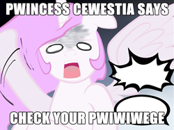 Size: 995x744 | Tagged: safe, princess celestia, alicorn, pony, angry, cewestia, check your privilege, feminism, filly, jontron thread, mouthpiece, op is a cuck, op is trying to start shit, satire, social justice