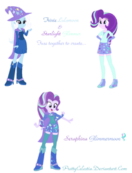 Size: 964x1264 | Tagged: safe, artist:prettycelestia, derpibooru import, starlight glimmer, trixie, equestria girls, equestria girls-ified, fusion, gem fusion, multiple arms, twilight's counterparts