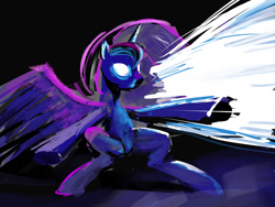 Size: 1000x750 | Tagged: safe, artist:xbi, princess luna, alicorn, pony, action pose, color porn, glowing eyes, solo