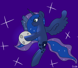 Size: 5273x4585 | Tagged: safe, artist:flitturr, princess luna, alicorn, pony, absurd resolution, moon, solo, tangible heavenly object