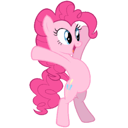 Size: 720x720 | Tagged: safe, pinkie pie, earth pony, pony, animated, female, gif, mare, simple background, solo, transparent background