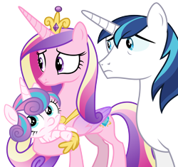 Size: 3308x3114 | Tagged: safe, artist:cloudyglow, princess cadance, princess flurry heart, shining armor, alicorn, pony, unicorn, .ai available, family, father and child, father and daughter, female, male, mother and child, mother and daughter, parent and child, simple background, transparent background, vector