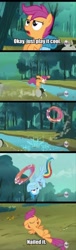 Size: 450x1487 | Tagged: safe, screencap, rainbow dash, scootaloo, pegasus, pony, sleepless in ponyville, comic, hub logo, screencap comic, swag