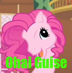 Size: 364x367 | Tagged: safe, pinkie pie, earth pony, pony, g3, spoiler:s03, image macro, pinkie blind, pinkie's silly face