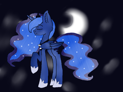 Size: 800x600 | Tagged: safe, artist:silvercarrot2016, princess luna, alicorn, pony, female, horn, mare, moon, solo