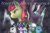 Size: 1024x683 | Tagged: safe, artist:foxhat94, derpibooru import, apple bloom, diamond tiara, rarity, silver spoon, trixie, twilight sparkle, pony, unicorn, female, mare, nightmare diamond tiara, nightmarified, pony pov series