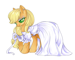 Size: 929x756 | Tagged: safe, artist:splashiez, applejack, earth pony, pony, clothes, dress, female, mare