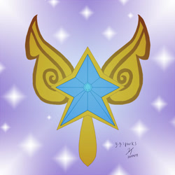 Size: 1107x1107 | Tagged: safe, artist:gogglesparks, derpibooru import, trixie, cutie mark, element of harmony, item, jewelry, lunar element of harmony, mystery of the evershy, necklace, starry background, stars