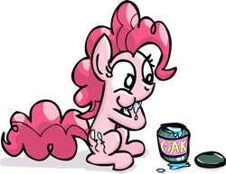 Size: 605x467 | Tagged: safe, pinkie pie, earth pony, pony, exploitable meme, female, gak, mare, pink coat, pink mane, solo
