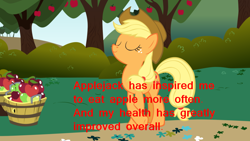 Size: 900x506 | Tagged: safe, applejack, earth pony, pony, pony confession, solo