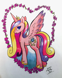 Size: 873x1091 | Tagged: safe, artist:tsitra360, edit, princess cadance, alicorn, pony, female, horn, solo