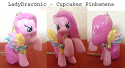 Size: 700x381 | Tagged: safe, artist:ladydraconic, pinkie pie, pony, fanfic:cupcakes, custom, cutie mark dress, irl, photo, pinkamena diane pie, solo, toy