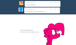 Size: 1148x687 | Tagged: safe, pinkie pie, oc, oc:pinkie gak, earth pony, goo pony, original species, pony, ask, ask pinkie gak, gak, gakpony, pinkie slime, tumblr