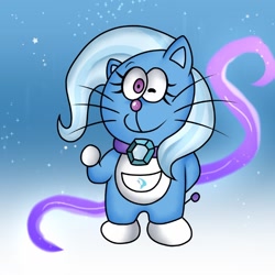 Size: 1024x1024 | Tagged: safe, artist:doraeartdreams-aspy, derpibooru import, trixie, cat, doraemon, species swap