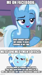 Size: 500x900 | Tagged: safe, derpibooru import, trixie, equestria girls, caption, facebook, image macro, meme, text, trixie yells at everything