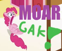 Size: 409x334 | Tagged: safe, pinkie pie, earth pony, pony, female, gak, mare, meme, pink coat, pink mane, solo