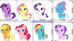 Size: 1469x827 | Tagged: safe, derpibooru import, applejack, fluttershy, pinkie pie, rainbow dash, rarity, starlight glimmer, trixie, twilight sparkle, twilight sparkle (alicorn), alicorn, earth pony, pegasus, pony, unicorn, mane six