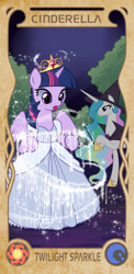 Size: 449x921 | Tagged: safe, artist:apzzang, princess celestia, twilight sparkle, twilight sparkle (alicorn), alicorn, pony, cinderella, female, mare, parody