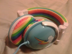 Size: 1280x960 | Tagged: safe, rainbow dash, headphones, hot topic, irl, merchandise, photo