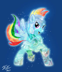 Size: 1000x1168 | Tagged: safe, artist:tsitra360, rainbow dash, crystal pony, pegasus, pony, armor, crystallized, jousting outfit