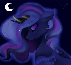 Size: 5999x5499 | Tagged: safe, artist:thedutchbrony, princess luna, alicorn, pony, absurd resolution, eyes closed, glow, moon, solo