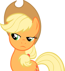 Size: 5543x6000 | Tagged: safe, artist:derpotronic, applejack, earth pony, pony, absurd resolution, simple background, skeptical, transparent background, unsure, vector