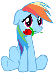 Size: 2860x3972 | Tagged: safe, artist:rontoday2012, rainbow dash, pegasus, pony, rose, simple background, transparent background, vector