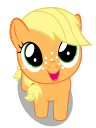 Size: 2250x3000 | Tagged: safe, artist:coldbologna, applejack, earth pony, pony, cute, daaaaaaaaaaaw, filly, high res, hnnng, simple background, solo, transparent background, vector