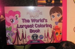 Size: 1000x650 | Tagged: safe, pinkie pie, spike, dragon, earth pony, pony, coloring book, littlest pet shop, photo