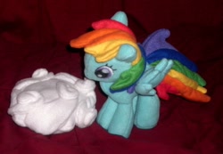 Size: 1464x1014 | Tagged: artist needed, safe, rainbow dash, cloud, irl, photo, plushie