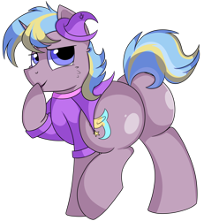 Size: 4800x5200 | Tagged: safe, artist:rainbowtashie, derpibooru import, ms. harshwhinny, trixie, oc, oc:strict talent, earth pony, pony, unicorn, butt, clothes, commissioner:bigonionbean, cutie mark, dummy thicc, extra thicc, flank, fusion, fusion:strict talent, hat, male, plot, rule 63, simple background, stallion, transparent background, writer:bigonionbean