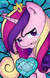 Size: 1242x1920 | Tagged: safe, artist:abbystarling, princess cadance, alicorn, pony, crying, crystal heart, solo