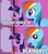 Size: 625x704 | Tagged: safe, rainbow dash, twilight sparkle, pegasus, pony, image macro, op, op is a cuck, scrunchy face