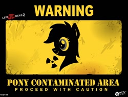 Size: 788x600 | Tagged: artist needed, safe, rainbow dash, pegasus, pony, left 4 dead 2, parody, sign, warning sign