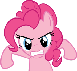 Size: 900x836 | Tagged: safe, artist:nethear, pinkie pie, earth pony, pony, angry, cute, gritted teeth, madorable, rage, simple background, transparent background, vector