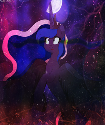 Size: 2134x2524 | Tagged: safe, artist:asika-aida, princess luna, alicorn, pony, female, horn, mare, nightmare forces, solo