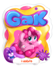 Size: 900x1200 | Tagged: safe, artist:jiayi, pinkie pie, twilight sparkle, earth pony, pony, gak, hasbro, logo parody, pinkie slime