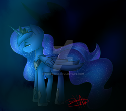 Size: 1024x901 | Tagged: safe, artist:ashes2351, princess luna, alicorn, pony, crying, sad, solo, watermark