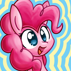 Size: 700x700 | Tagged: safe, artist:littlepinkalpaca, pinkie pie, earth pony, pony, bust, cute, diapinkes, female, open mouth, portrait, solo