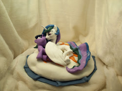 Size: 1024x768 | Tagged: safe, artist:dustysculptures, princess celestia, twilight sparkle, alicorn, pony, filly, lounging, younger