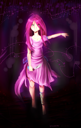 Size: 576x907 | Tagged: safe, artist:skyeypony, pinkie pie, human, clothes, female, humanized, pink hair