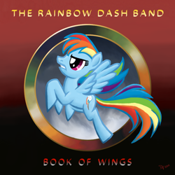 Size: 800x800 | Tagged: safe, artist:kefkafloyd, rainbow dash, pegasus, pony, album cover, book of dreams, parody, ponified, ponified album cover, the steve miller band