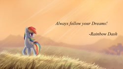 Size: 960x540 | Tagged: safe, artist:ruhje, edit, rainbow dash, pegasus, pony, solo, text