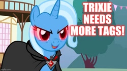 Size: 739x415 | Tagged: safe, derpibooru import, edit, edited screencap, screencap, trixie, magic duel, alicorn amulet